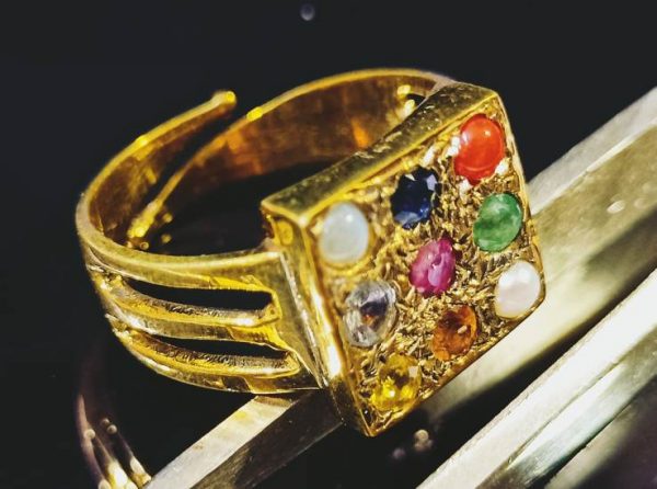 Natural 9 Navratna Gemstones Ring, Gold Plated , Handmade Ring for Men and  Woman, Christmas Gift. - Etsy Israel