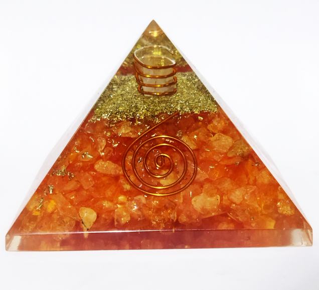 Original Orangish Orgone Pyramid Abhimantrit & Certified 221 Gram ...