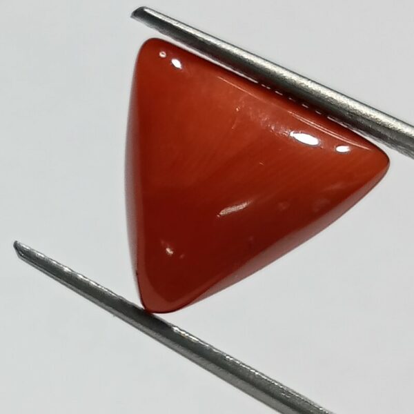 Natural Red Coral (Moonga) Triangle Shape Ring With Gold 5.500Gm (Moonga  Size 7.50 Ratti Very good Quality) with Lab Certificate – Asdelo