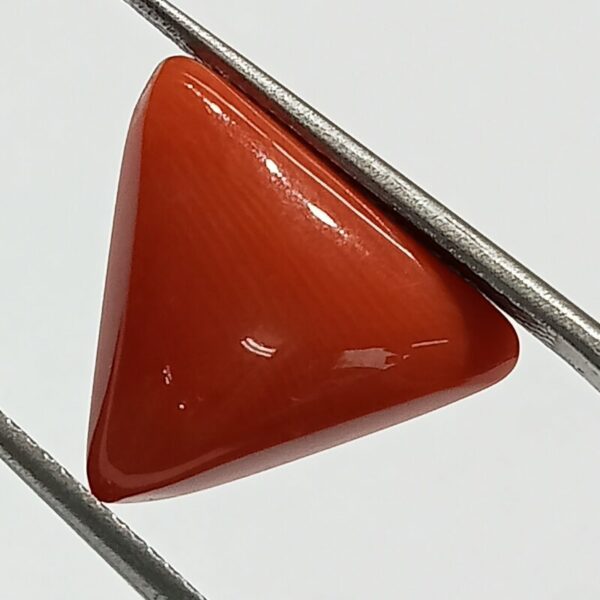 4.25 Ratti Triangular Red Coral / Moonga / Munga Stone Panchdhatu Ring  Stone Coral Ring